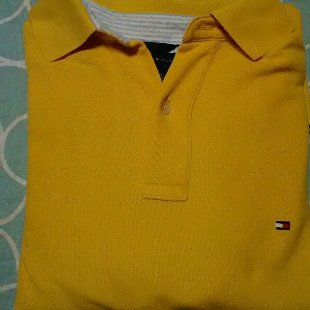 Tommy Hilfiger yellow polo shirt